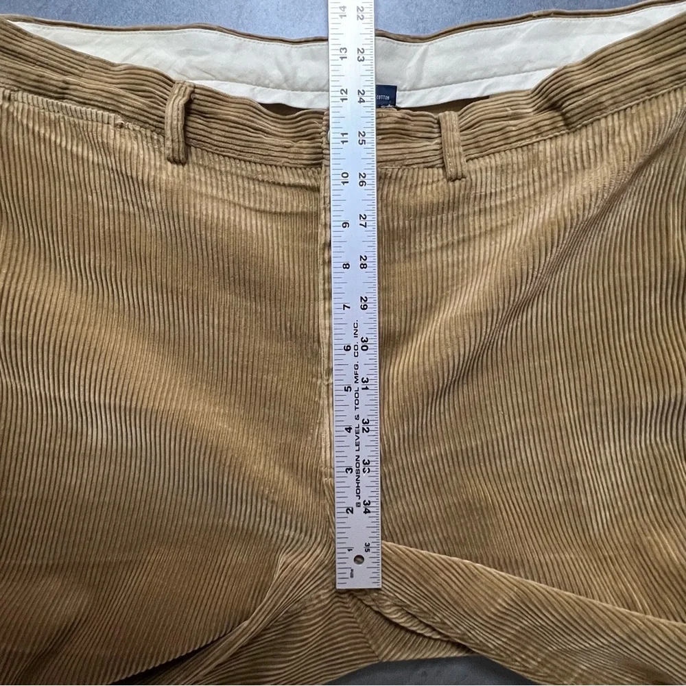 VTG Polo Ralph Lauren Tan 100% Cotton Corduroy Flat Front Pants Men’s Size 38/32